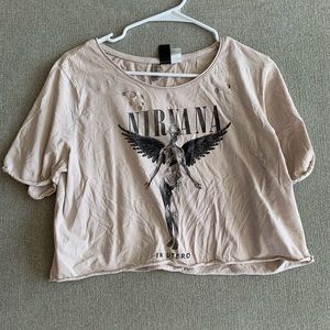 Nirvana Distressed Crop Top